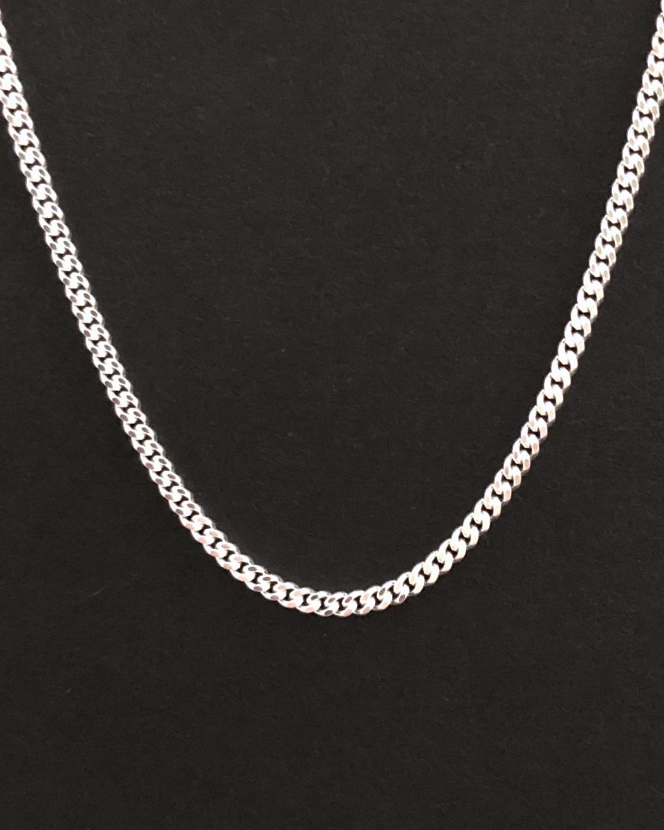 Silver Chain For Boys/Italian Thin Cuban Chain For Men/Boys