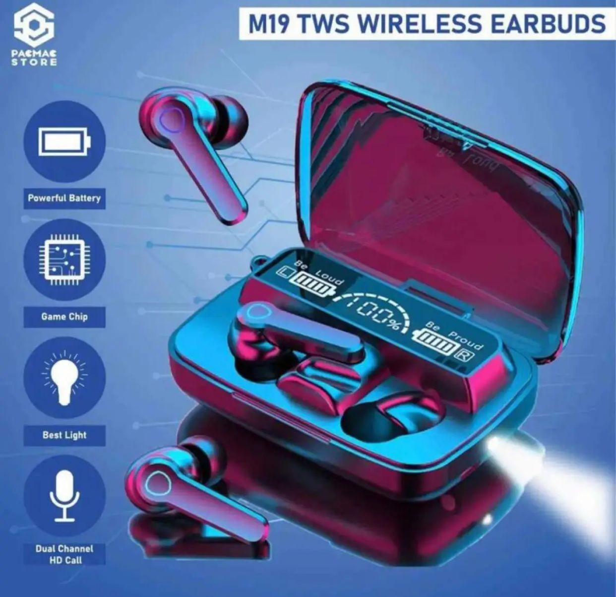 Original M10 & M19 & M88 & M90 Double Wireless Bluetooth Hand Free with Power Bank Earphones for all cell phones use