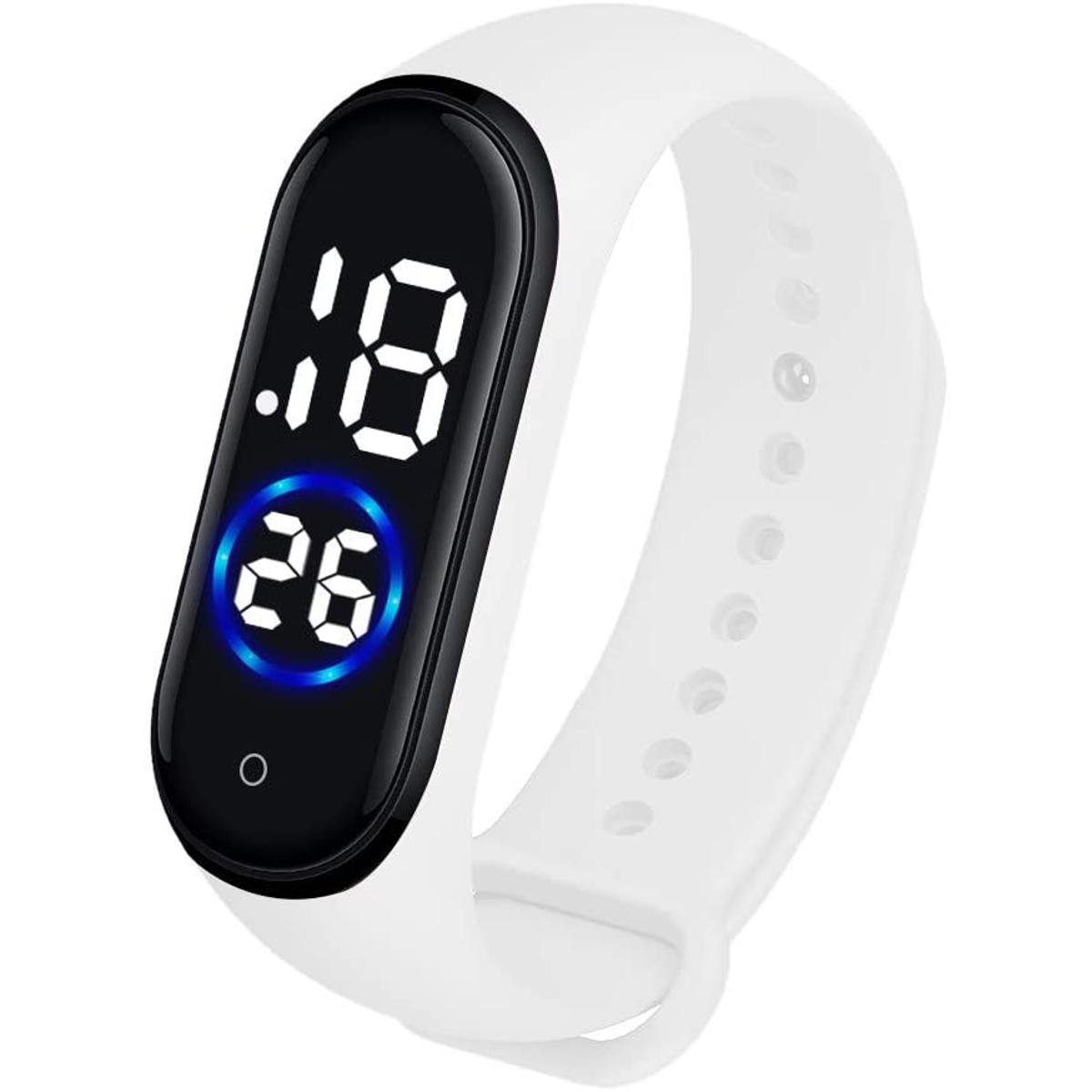 M4 Digital LED Touch Electronic Watch Bracelet 50M Waterproof Men Women Sports Watches Glass Dial Silicone Wristwatch With Box