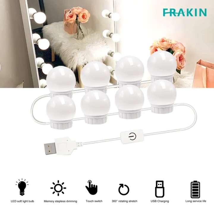 10-Piece LED Mirror Lights with 3 Light Modes for Professional Makeup Application Easy Kitchen