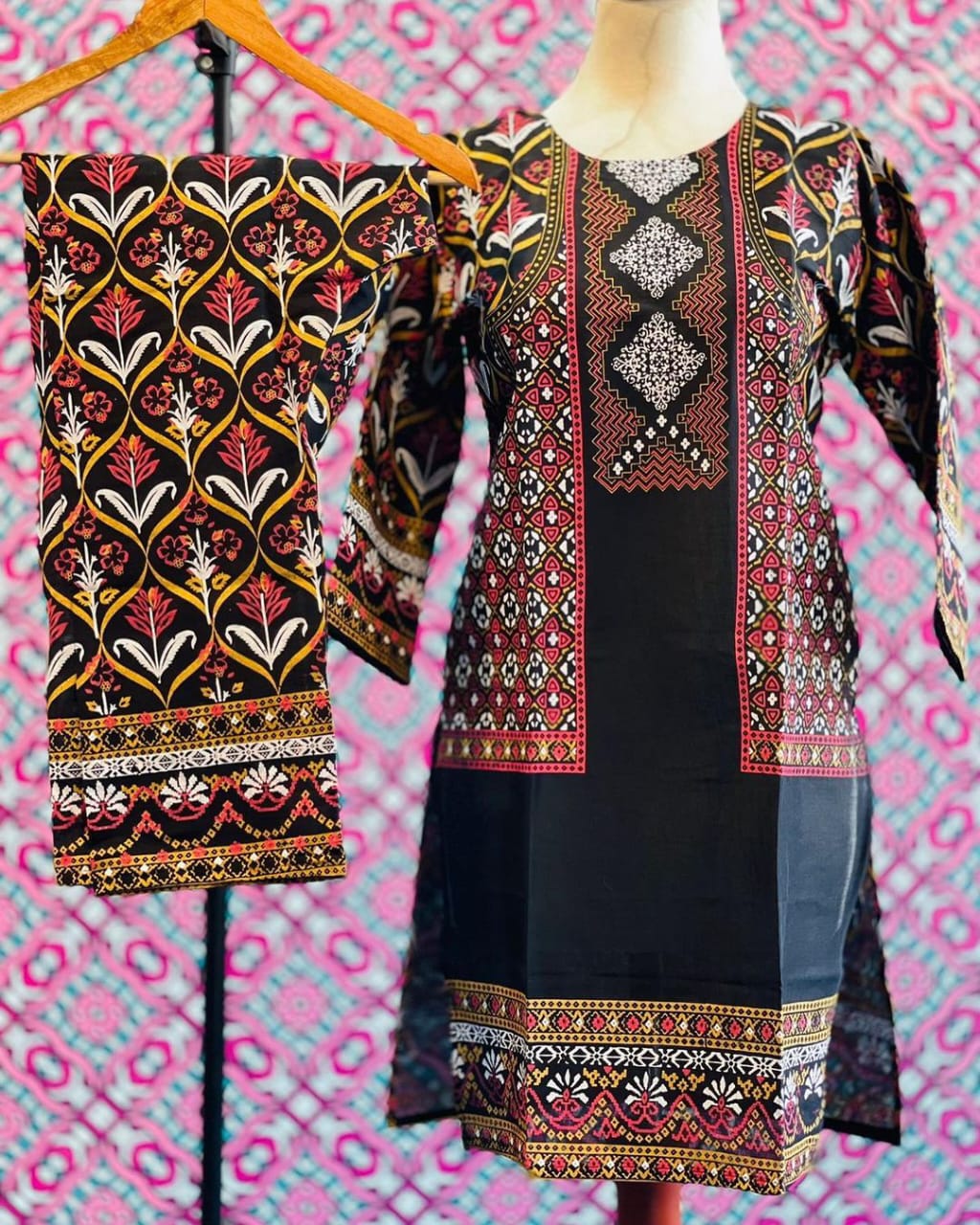 Stylish Era Stitched 3D Printed jacket style 2pc Dress for Women