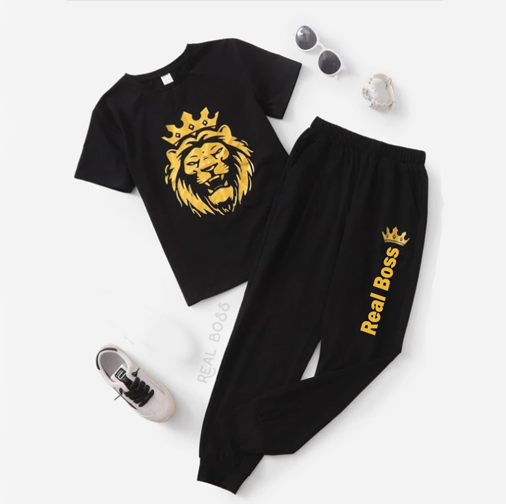 Real Boss By Rich Man Baby Dress For Kids , Summer Tracksuit For Kids ,2 Pieces Clothes Set, New Design Shirt And Trouser For Kids - Tshirts For Boys / Tshirts For Girls price in Pakistan