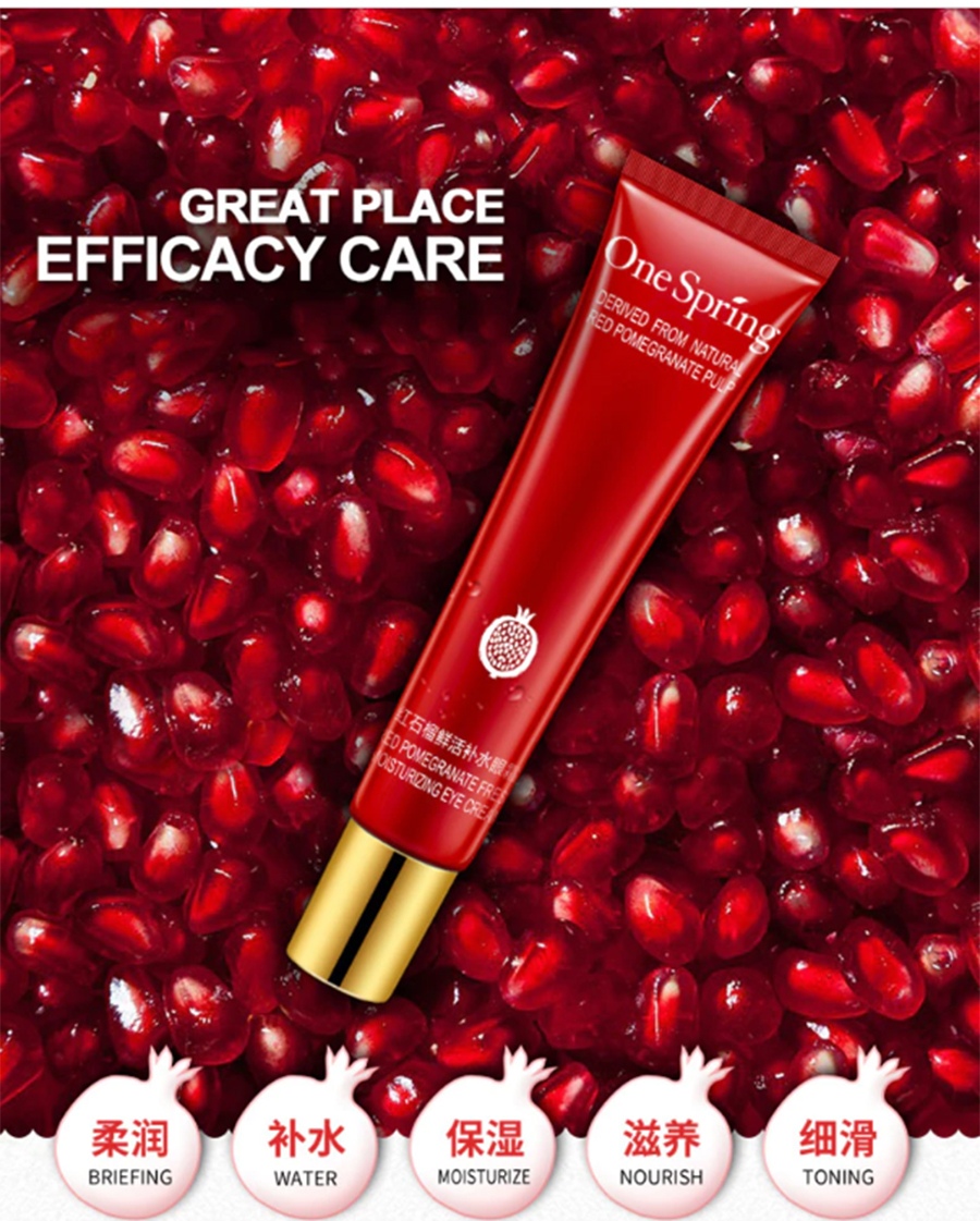 One Spring - OneSpring Red Pomegranate Moisturizing Eye Dark Circles Anti Puffiness Wrinkles Cream 20g YZC6834
