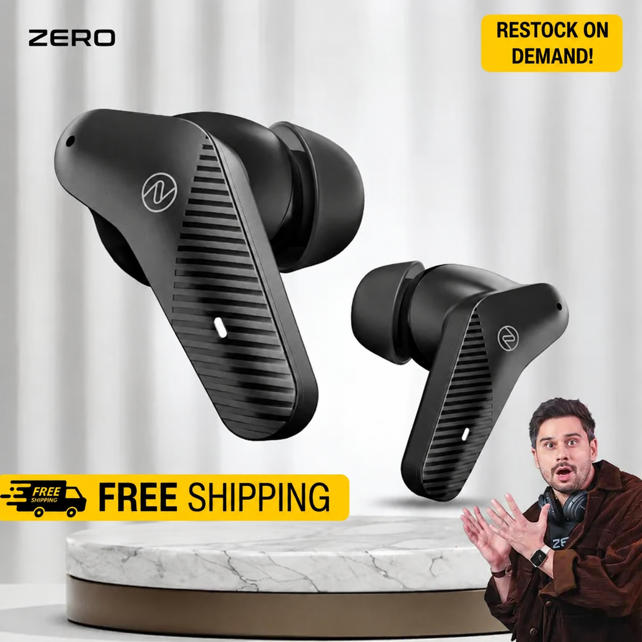 Zero® Gravity Wireless Earbuds | 5.3v Gaming Earbuds | 11mm Base Driver Earbuds | Quad Mic ENC Earbuds for Calling | Noise Cancelling Earbuds | Earbuds for iOS and Android | Best Earbuds for Men and Women