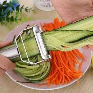 Manual Potato Peeler Hand-Held Stainless Steel Blade Peeler Portable Fruit Vegetable  Peeler Tool with Container for Kitchen Wholesale