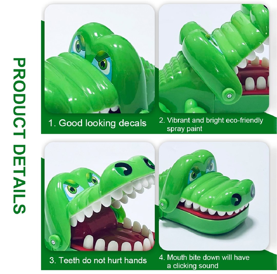 New Funny Crocodile Tooth Biter Game Toy, Kids Action Figure Playset, Interactive Tricky Fun Game, Eco-Friendly