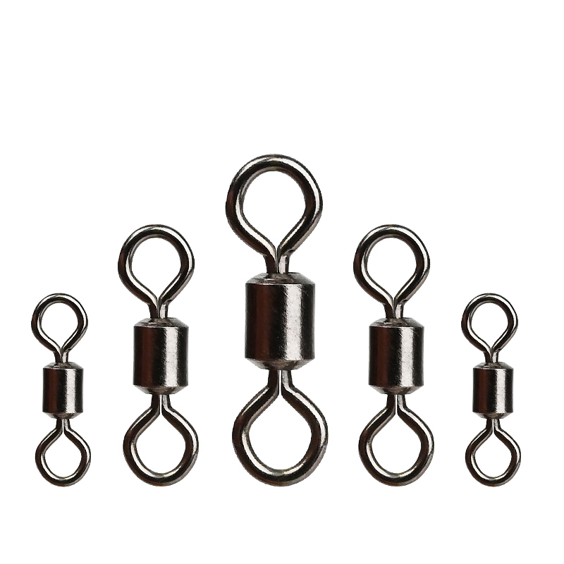 25pcs Stainless Steel Fishing Barrel Bearing Rolling Swivel Solid Ring Lure Connector Carp Fishing Tackle Accessories Fish Tool Bearing Swivel Fishing Connector Fishhook Lure Solid Ring Swivel Connectors
