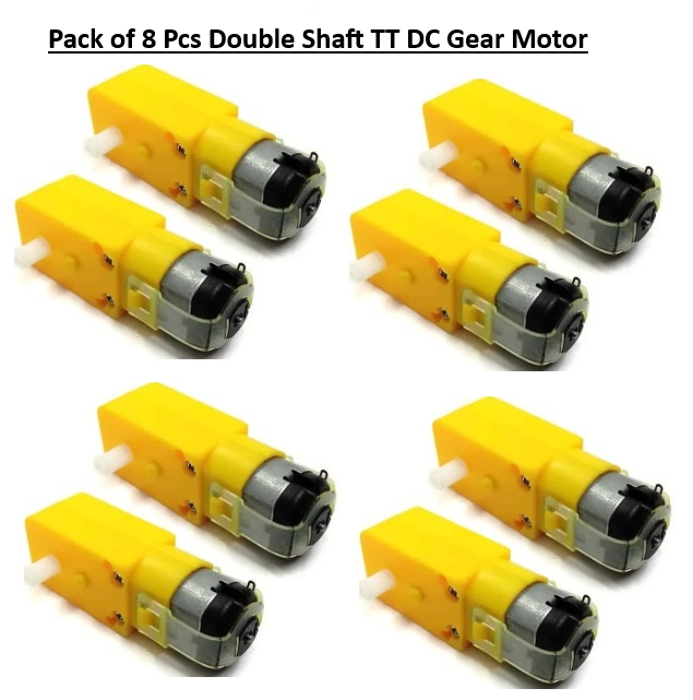 2/4/8 PCS Double Shaft TT DC Gear Motor 5V 180RPM | Yellow Robot Motor for DIY Robotics & Smart Car Projects