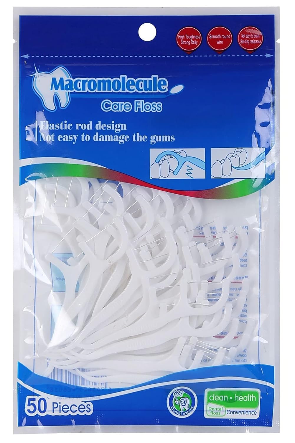 50Pcs/Bag Dental Flosser Oral Hygiene Dental Sticks Dental Water Floss Oral Teeth Pick Tooth Picks ABS Floss with Portable Case