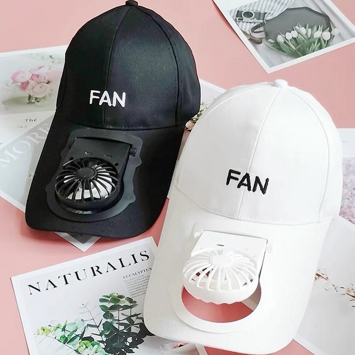 USB Rechargeable Fan Cap Sun Hat with 