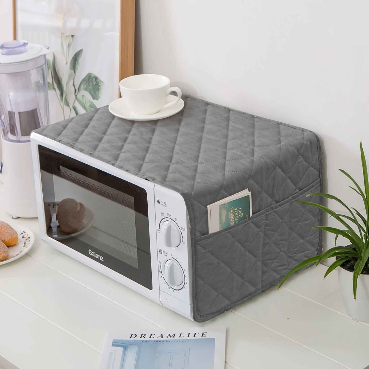 Microwave Oven Cover Dust proof Double Pocket Storage Bag