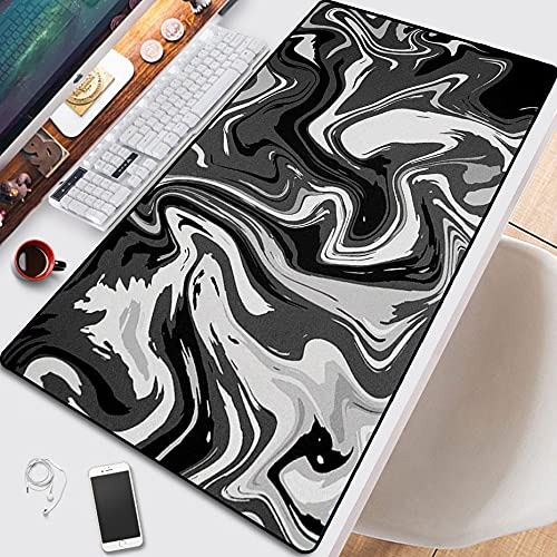 Liquid Gaming Mouse Pad XXL 800x300mm (80x30 cm) Extended Large Mouse Mat with Abstract Liquid Design, Non-Slip Rubber Base, Smooth Surface Desk Mat for PC, Laptop & Keyboard (Liquid4) - 3mm