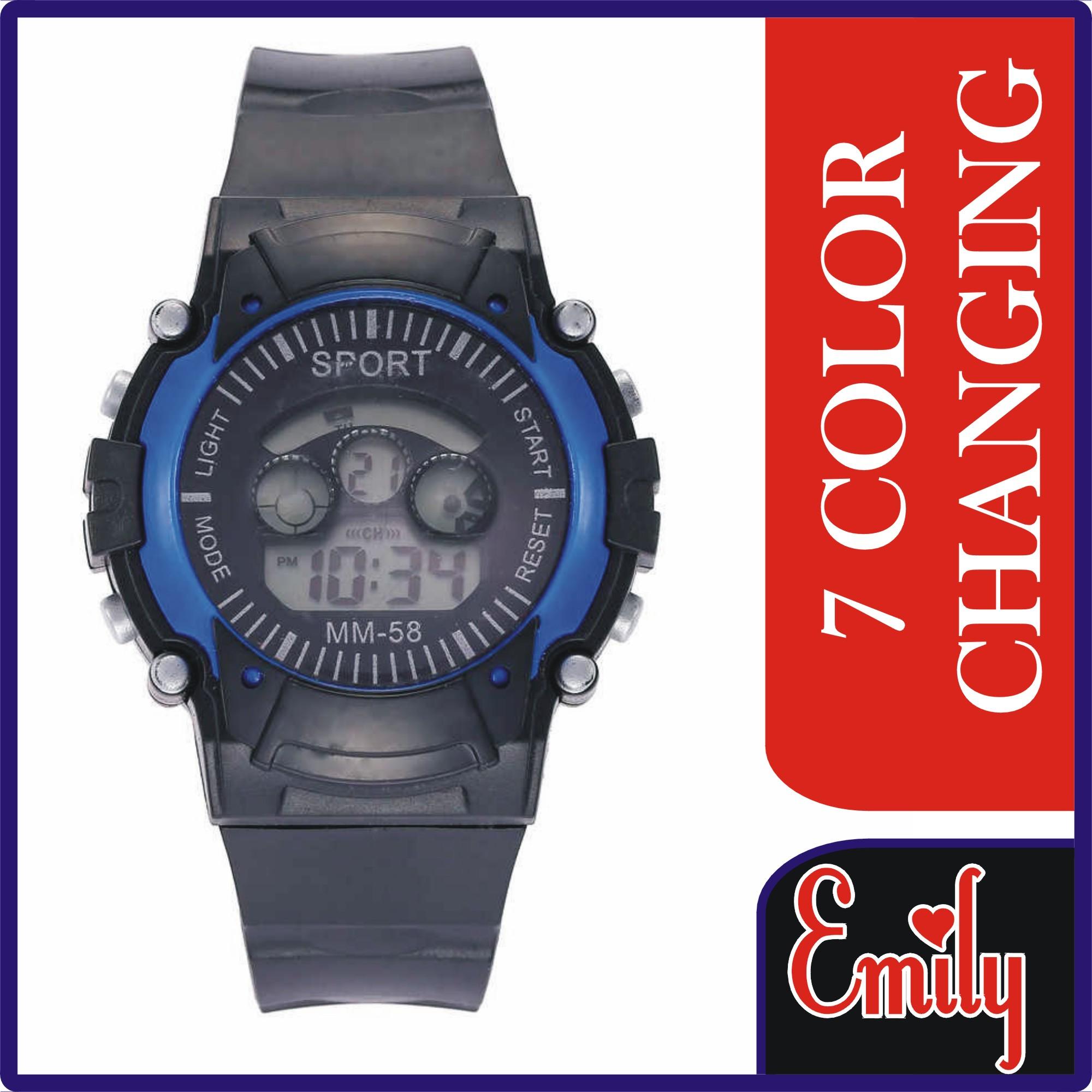 EMILY 7 Colors Changing Light Sports Watch EMILY Special 7 Color Led Changing Light Sports Watch Seven colours changing