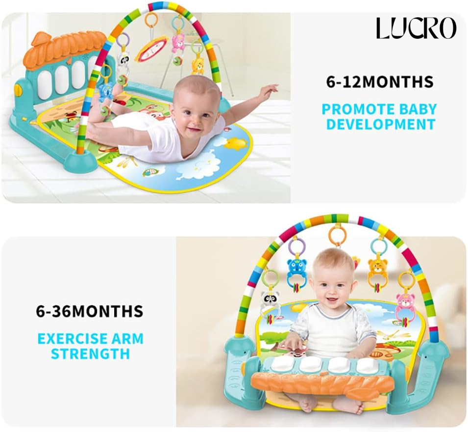 3 In 1 Newborn Baby Toddler, play mat for kids, Baby Gym, Fitness Rack Mat, playing mat for babies, Fitness Rack with Hanging Rattles, Music & Light