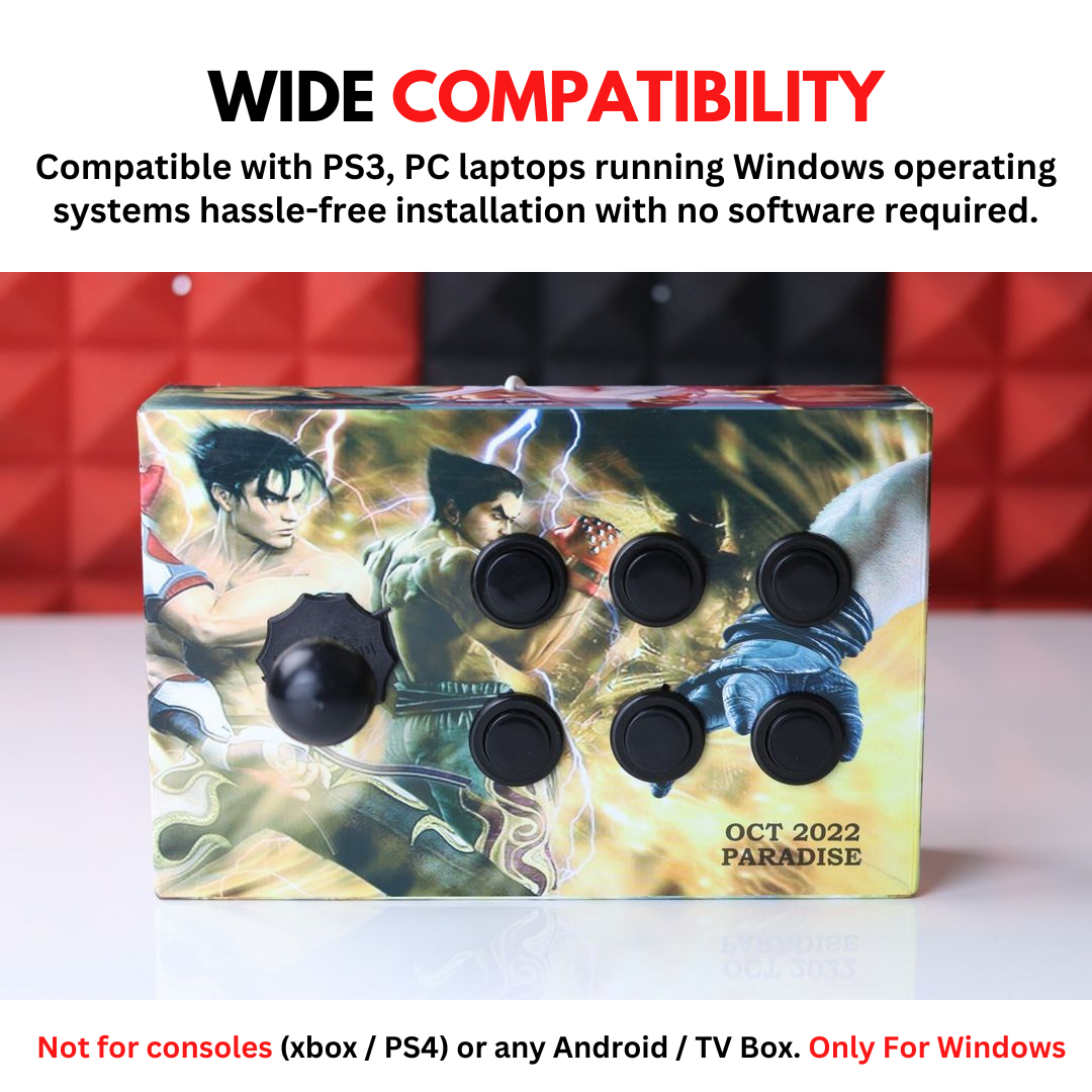 Arcade joy Stick for Windows, NEOGEO MAME32 KOF Mortal kombat Fighting Games 6 / 4 button Fight Stick Box For PC Laptop Computer