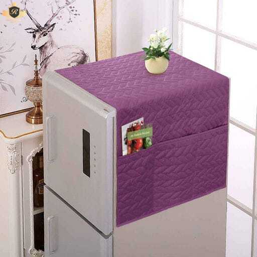 The Royal Bedding Fridge Dust Cover  Refrigerator Dustproof Cover with 6 Pocket Household Freezer Top Hanging Bag Fridge Storage Bag Appliance Protector Organizer Washing Machine Top Cover