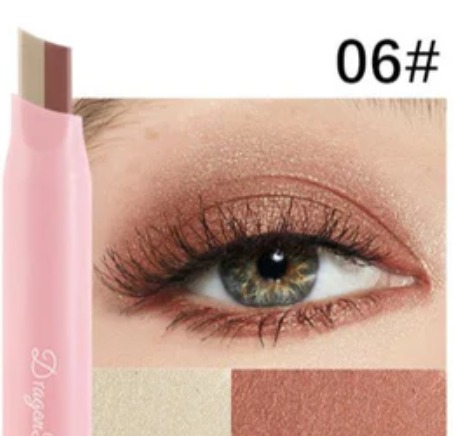 Eyeshadow Stick 2 In 1 Double Color Gradient Velvet Shadow Stick Eye Makeup Waterproof Lasting Shimmer Metallic Eyeshadow Makeup
