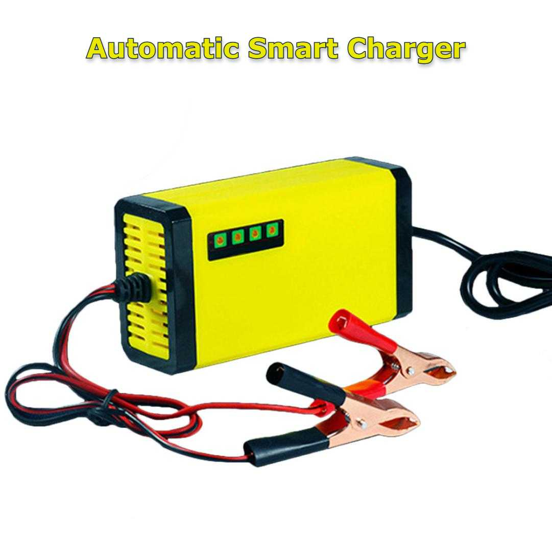 All Digital Universal Automatic Battery Charger 12V / 4A Full Intelligent Pulse Fast Automatic Portable Battery Charger for Car, Bike/Motorcycle, Rikshaw by Sellify 365