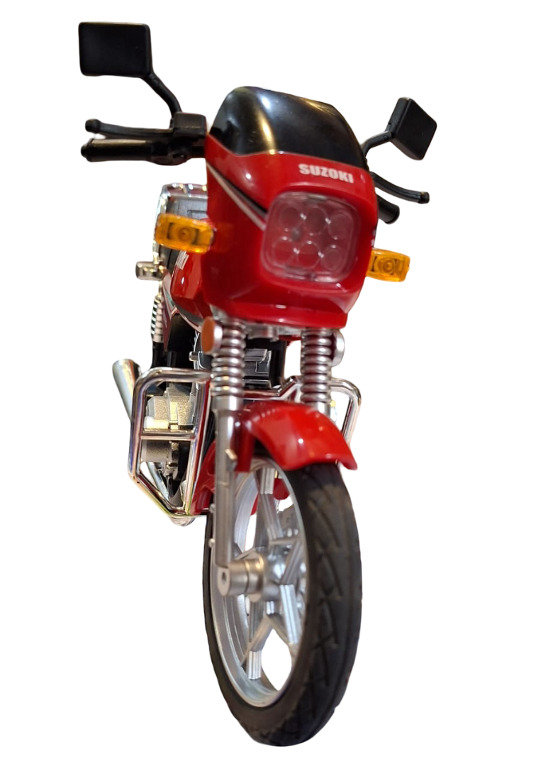 Suzuki GS 125 Alloy Retro Motorcycle Model Diecast Toy With Light and Sound 1:18 Scale For Boys & Collectors