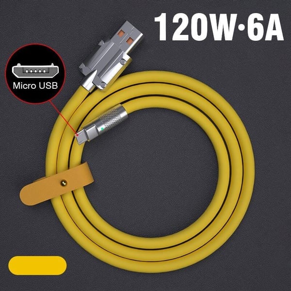 120W / 6A Premium Fast Charging Liquid Silicon Micro USB / Type C Data Cable for All Smartphones For Xiaomi OPPO POCO Samsung Mobile Phone Power Banks