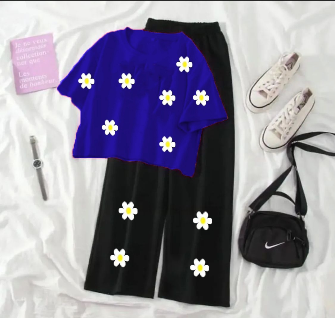 Crop Top and Flapper Trouser Ensemble for Women and Girls
