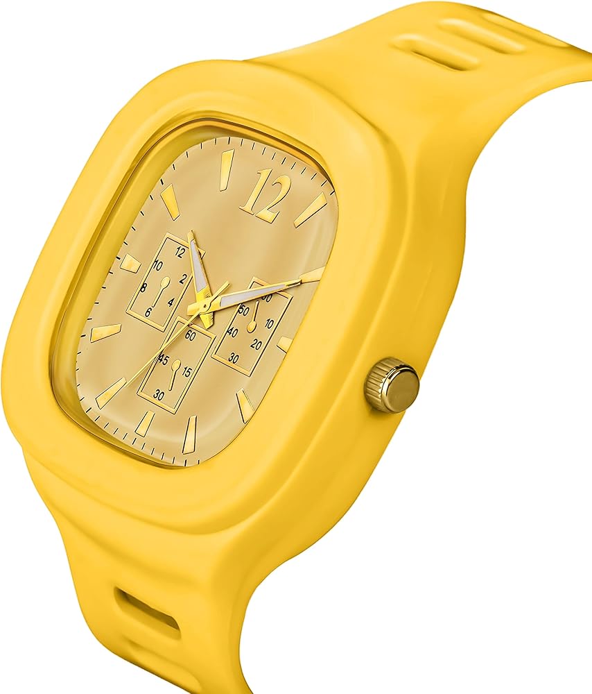 Stylish Square Dial Smooth Silicon Straps Casual Watch Stylish Analog Watch for Boys Men's