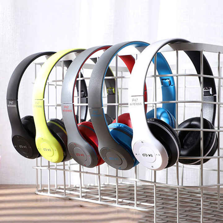 P47 Wireless Bluetooth Stereo Foldable Headphones Built-In Mic Compatible with Android & PC