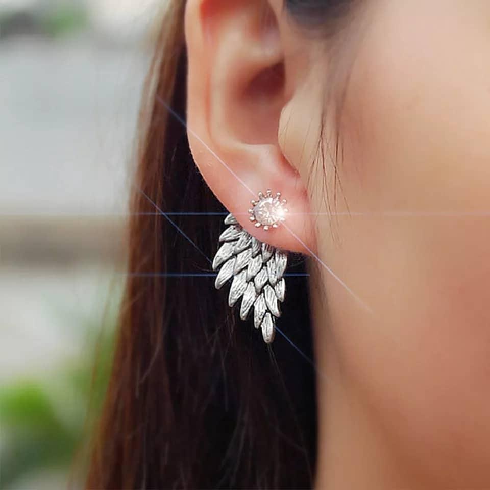Crystal Earrings Water Droplets/angel Wing Earring For Women