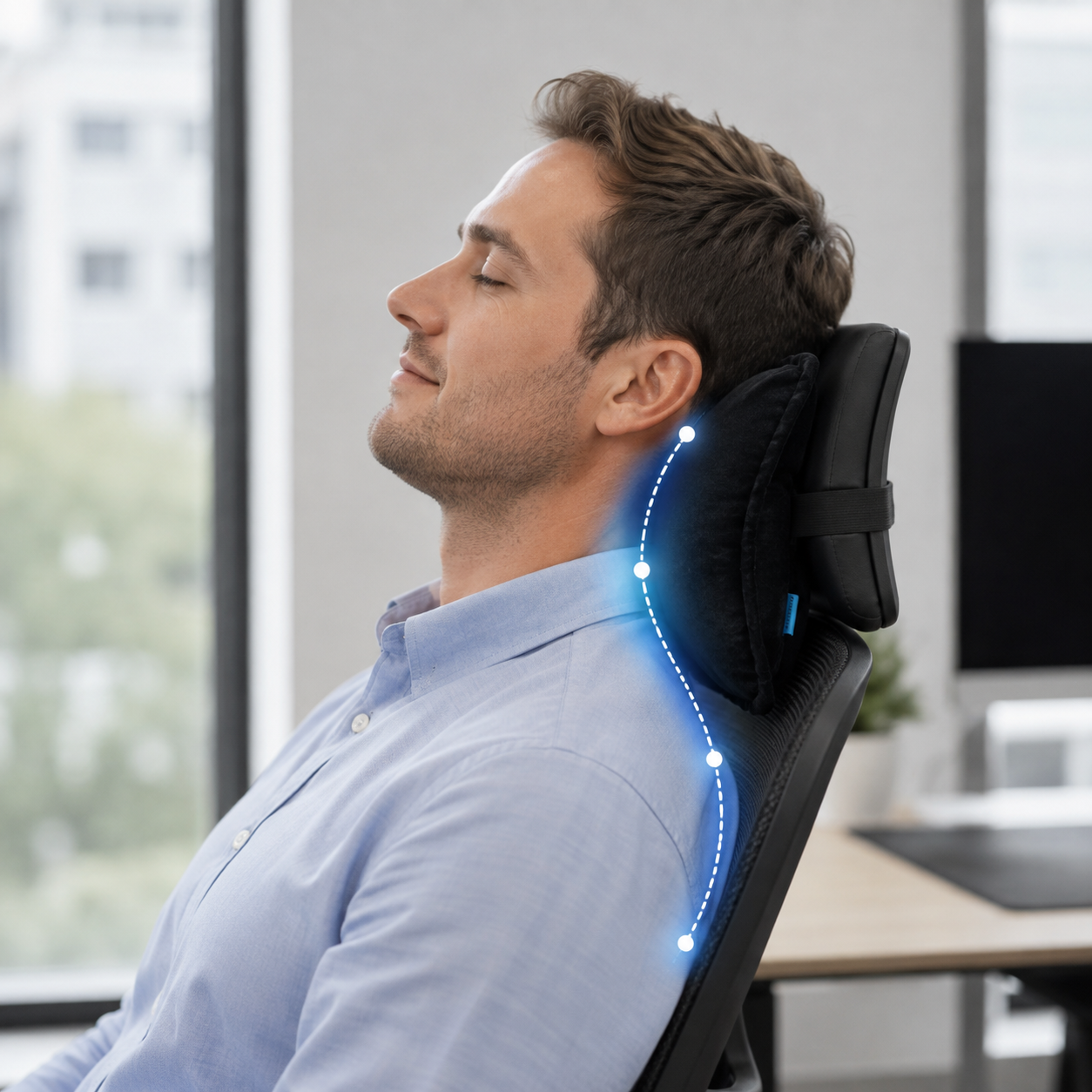Office Chair Neck Support Pillow, Office Chair Headrest Attachment, Chair Neck Pillow, Headrest Pillow for Office Chair, Soft Neck Rest Cushion for Chair, Gaming Chair Neck Support Pillow, Comfortable Headrest Cushion  HypePillow