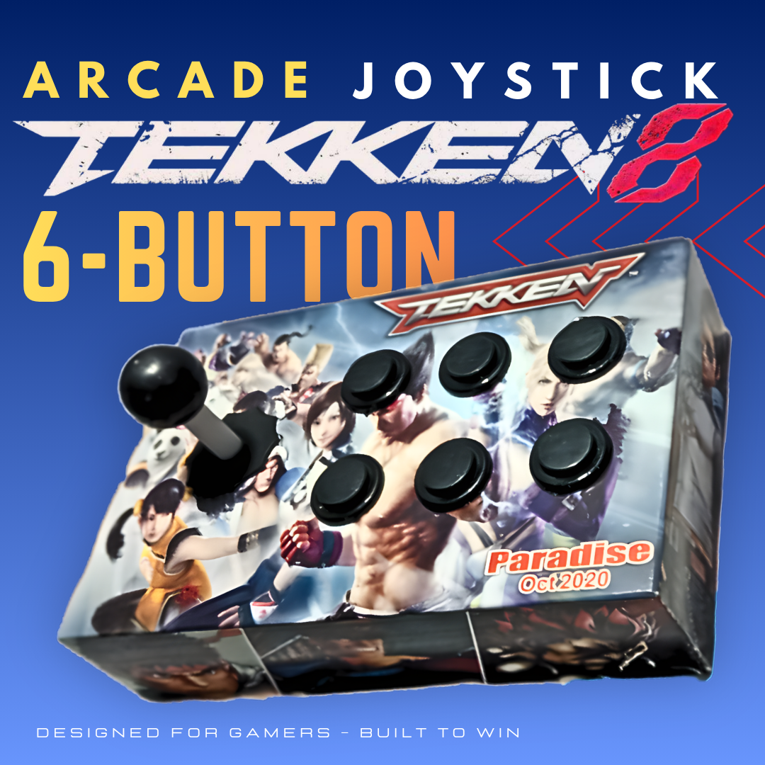 Arcade Joystick Game Controller 4 & 6 Buttons Variants  USB Wired Retro Fight Stick with Wooden Panel for PC Laptop Android TV Game Box Plug & Play Classic Fighting Arcade Gaming Controller Tekken Street Fighter King of Fighters – Abid Store