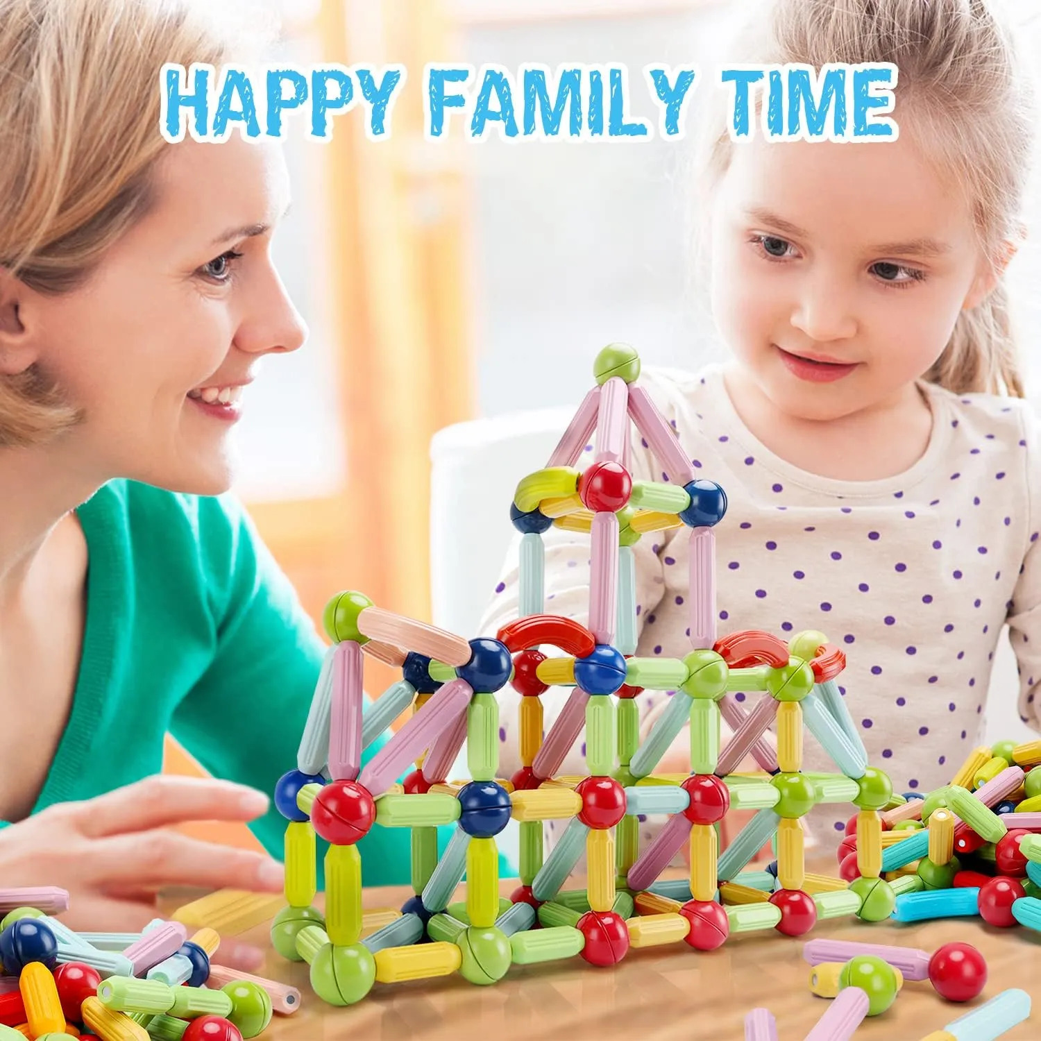 Magnetic Toys Building Blocks | 36/42/64/25 Pcs Kids Magnet Balls and Rods Set | Toddler STEM Sticks Toy | Learning Educational Block Games Stacking Toys for Boy Girl Age 3+ Years Old Preschool