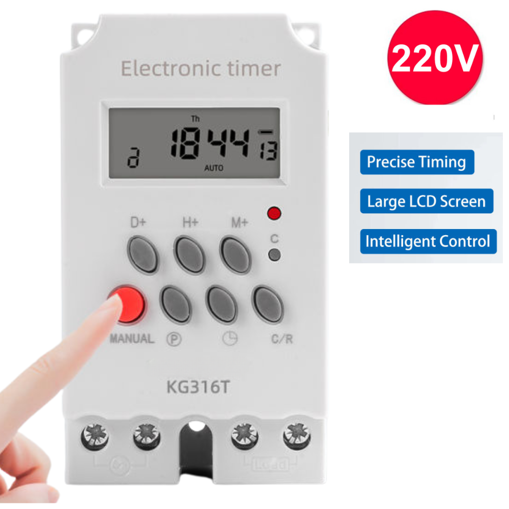KG316T Weekly Timer Switch 25A - 220v | Digital Programmable Time Relay ...