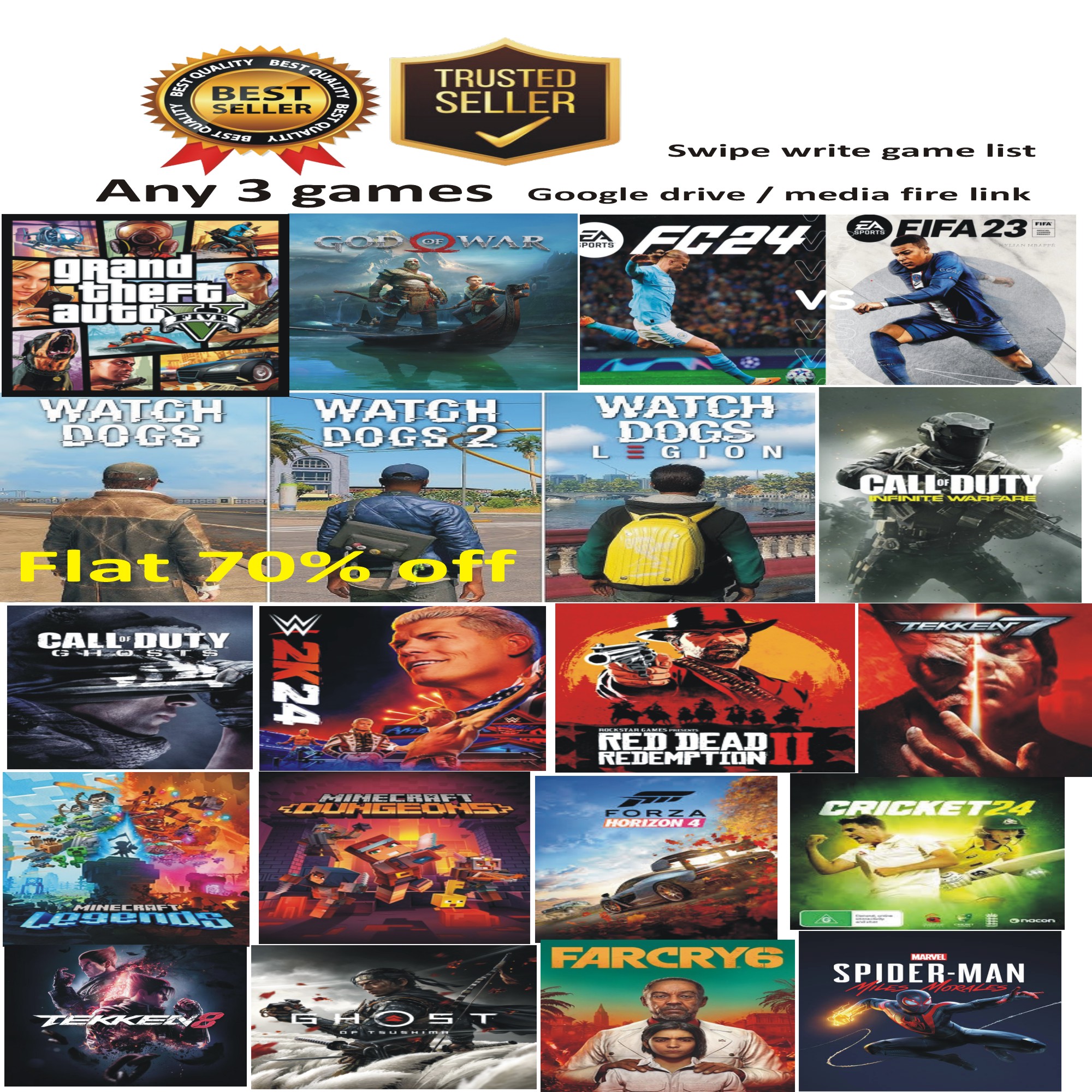Any 10 Games Pack For PC (Google Drive/ Mediafire)