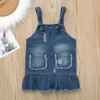 denim overall dress baby girl