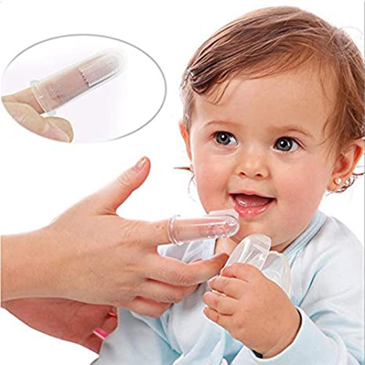 New Baby Finger Toothbrush Babies Finger Toothbrush For Kids Gum Brush Teeth Cleaning Clear Soft Rubber Toothbrush Silicone Brush For Children Clear Massage Dental Care