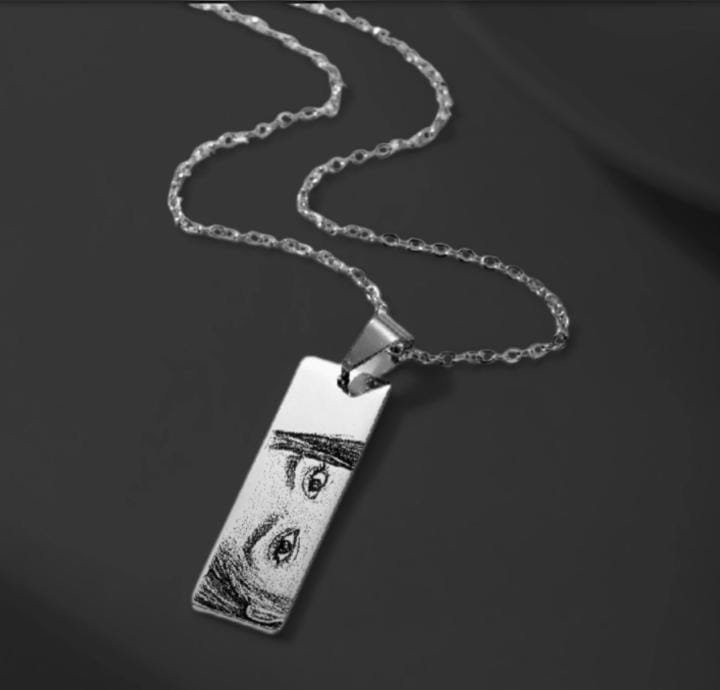 Customized Eyes Engraved Necklace Personalize Your Eyes Picture on Locket with Name Engraving Stylish Necklace for Boys and Girls Gift Box Included