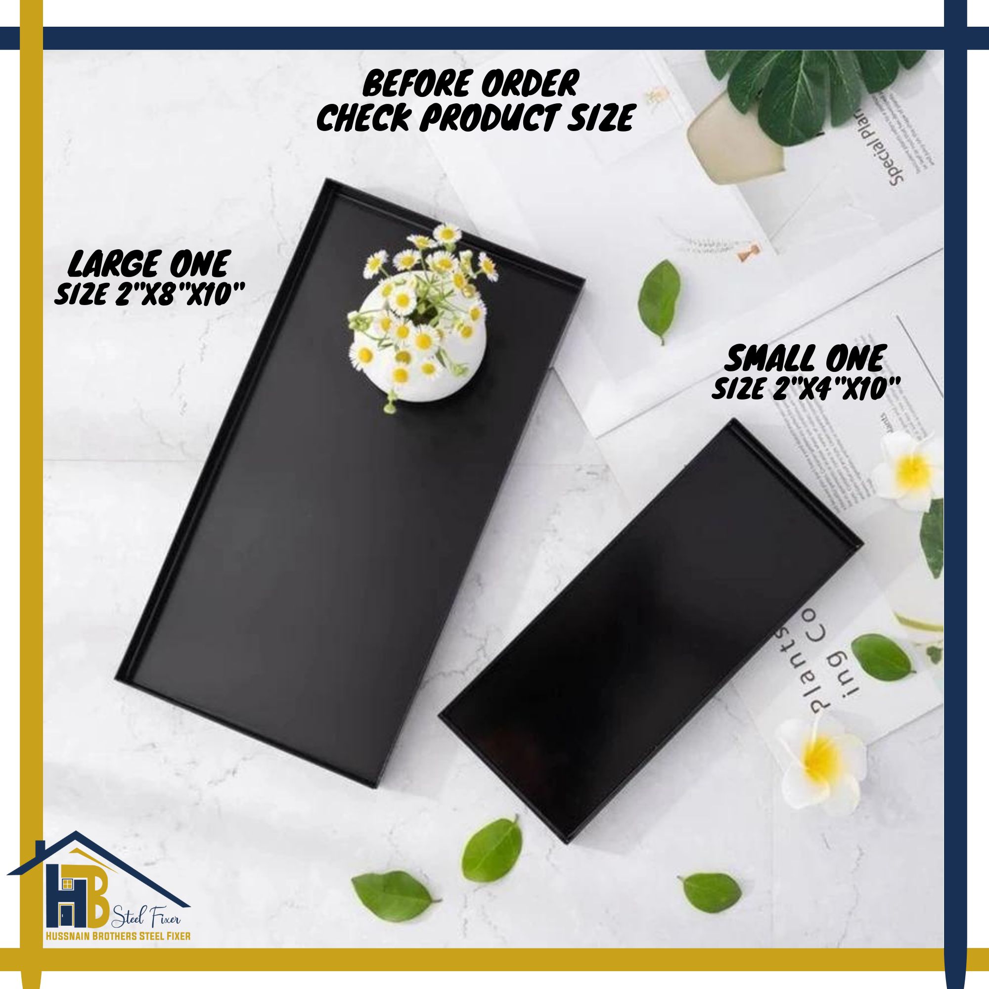 Decoration Trays Table Storage Black Plate for Coffee /Bread/Essential ...