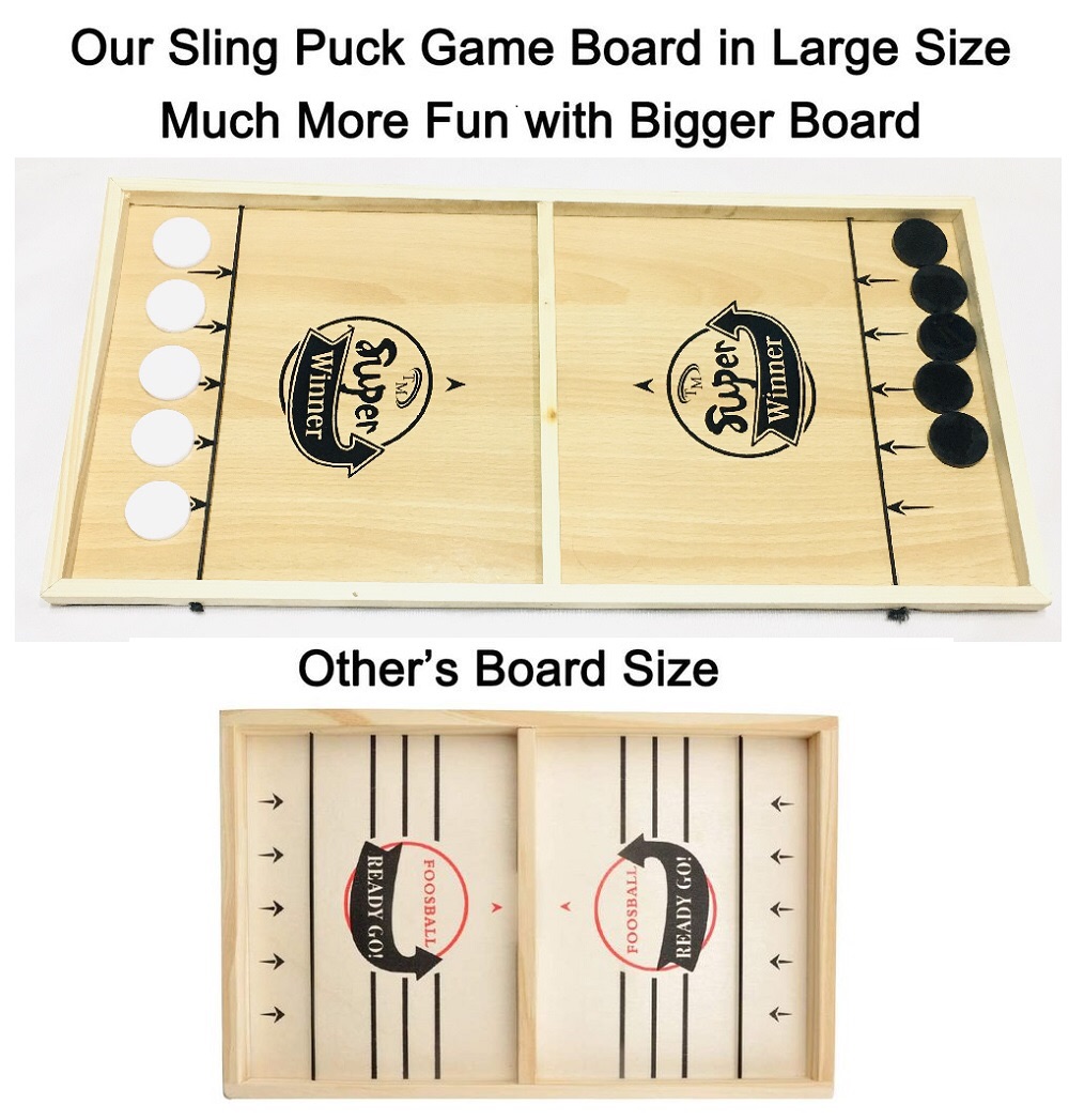 Sling puck board Pucket Game Board Wooden Desktop Hockey Game Fast ...