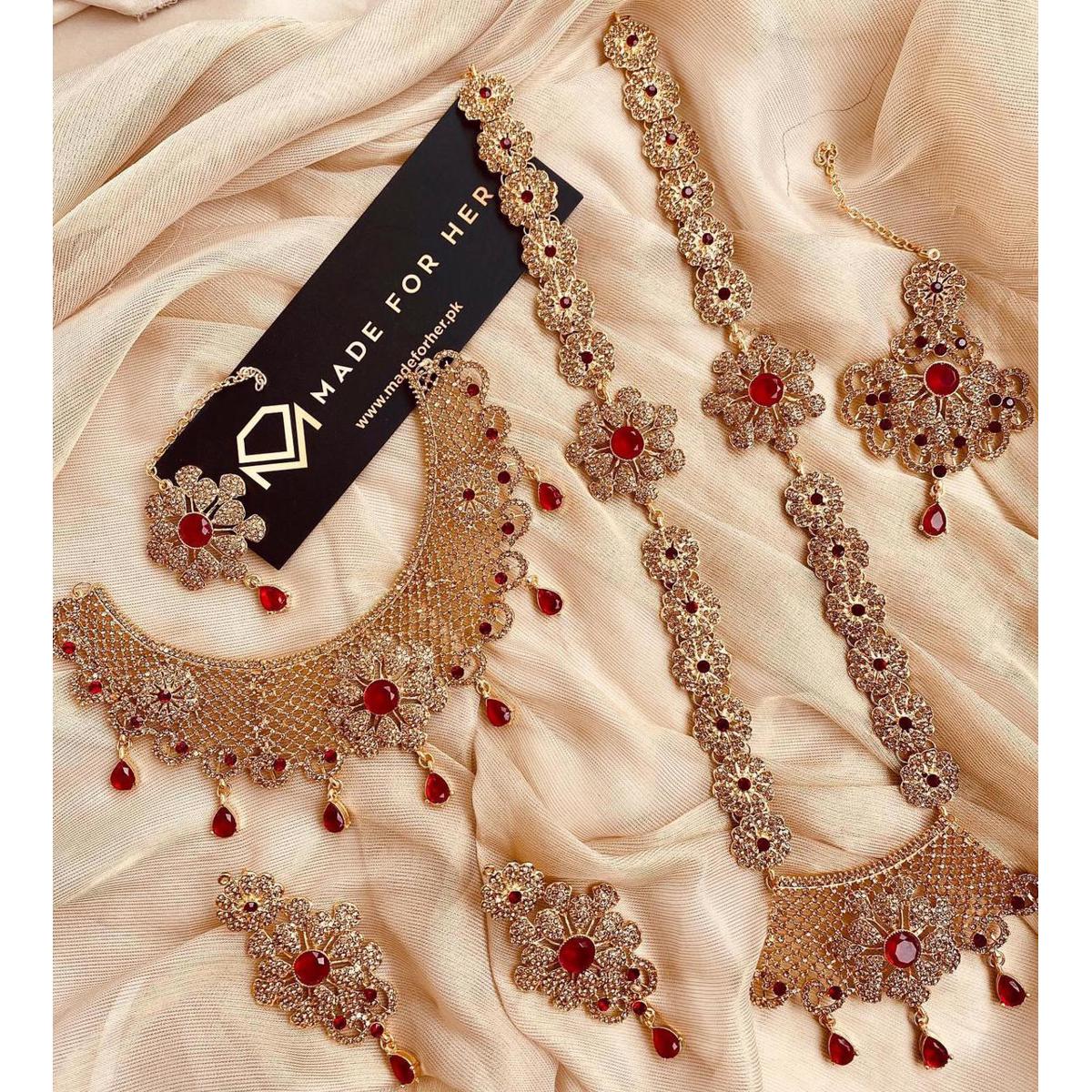 Buy gold pleated bridal set Online at Best Price in Pakistan