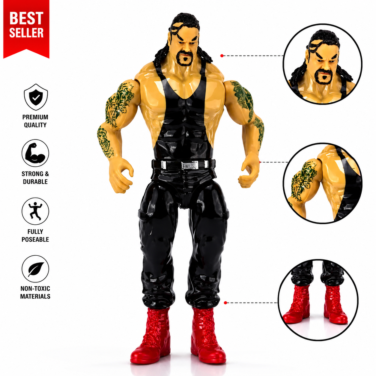 Undertaker WWE Super Star Wrestler Action Figure Toy 6.5 inch Size its realistic details Durable plastic
