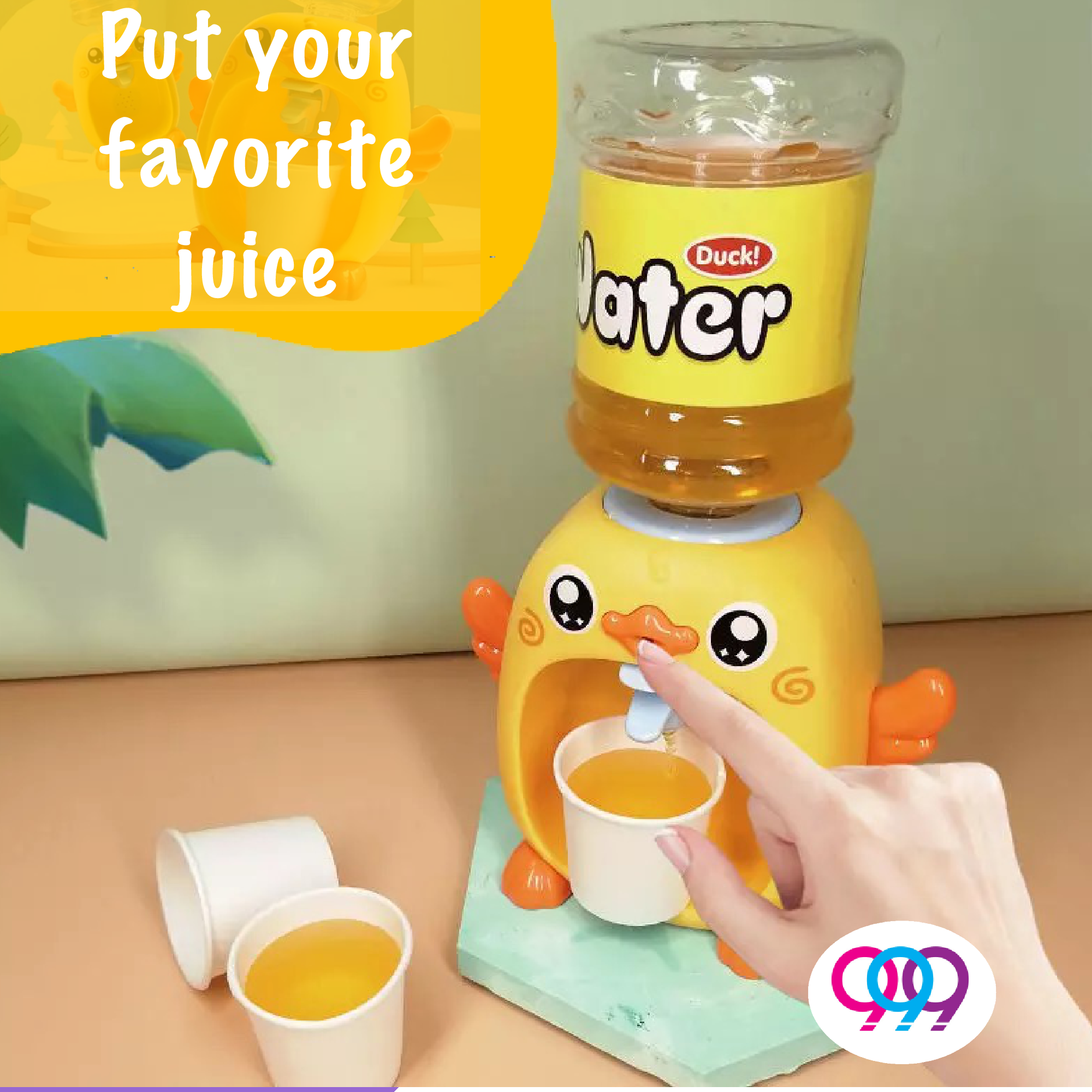 Mini Cute Little Duck Dispenser With Plastic Glass For Kids