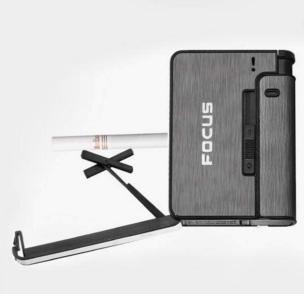 Focus Automatic Cigarette Case Box 10PCS Cigarette Capacity Lighter Metal  Box Suitable for Men Women Smoking Tools, Smoking Tools