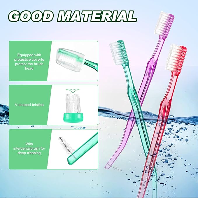 1 pc Oral Hygiene Care Orthodontic Tooth Brushes V-Shaped Orthodontic Toothbrush Soft Bristle with one Inter-Dental Brush