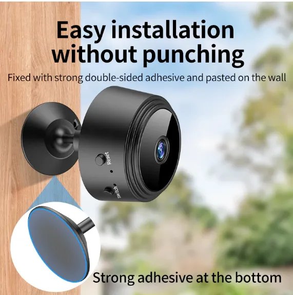 A9 Mini WiFi Camera HD 1080P | Rechargeable stand by only ( 2-3 hours ) Wireless Home Security Camera | Night Vision | Motion Detection | Magnetic 360° Camera | Mobile App Remote View | Voice Recording Supported
