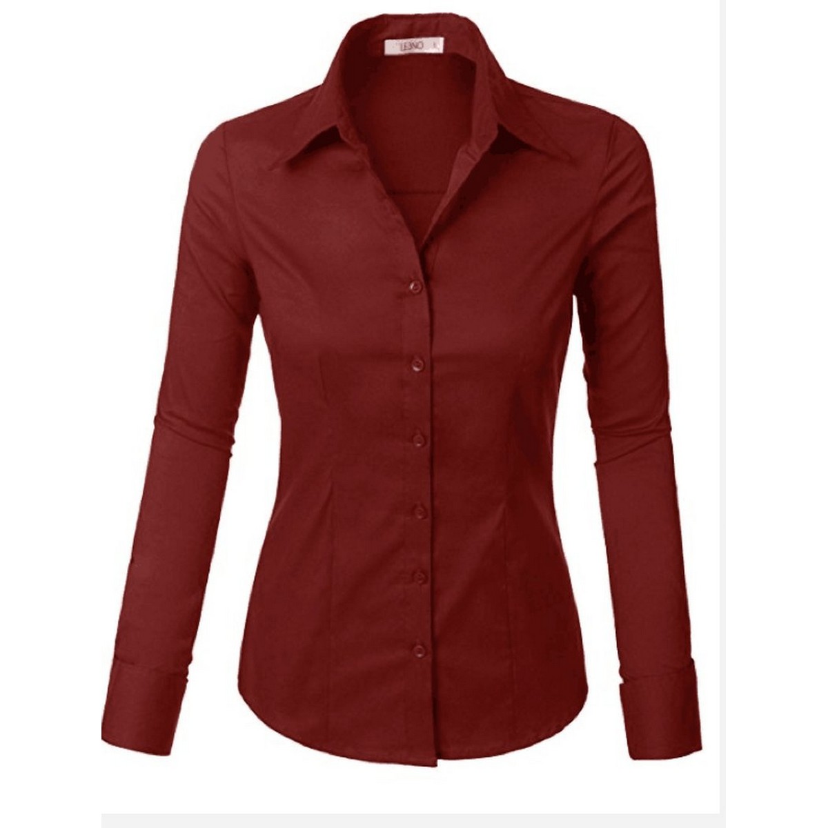 Women s Basic Style Long Sleeve Button Type Turn Down Collar Shirts Blouse Daraz.pk