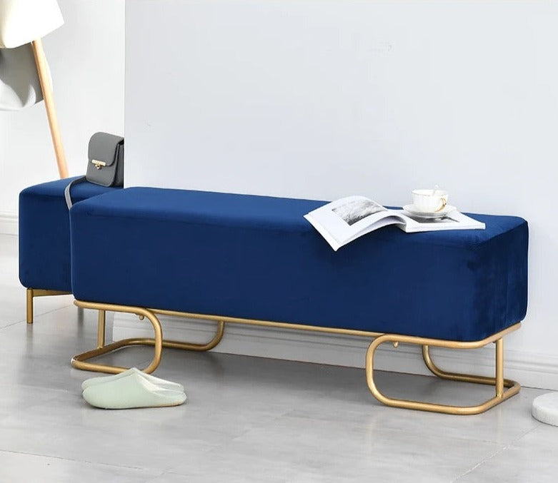 3 Seater Luxury sofa sitting Stool With Metal Stand- sofa   Chair   Stool customization