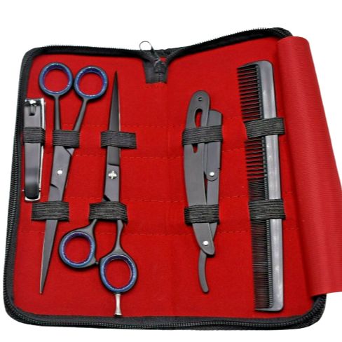 Barber Hairdressing Double Scissors Set/Salon Hair Cutting Black Scissors kit/Hair salon