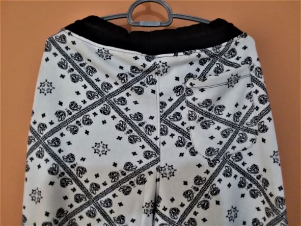 White Printed Three Pocket Fleece Trouser
