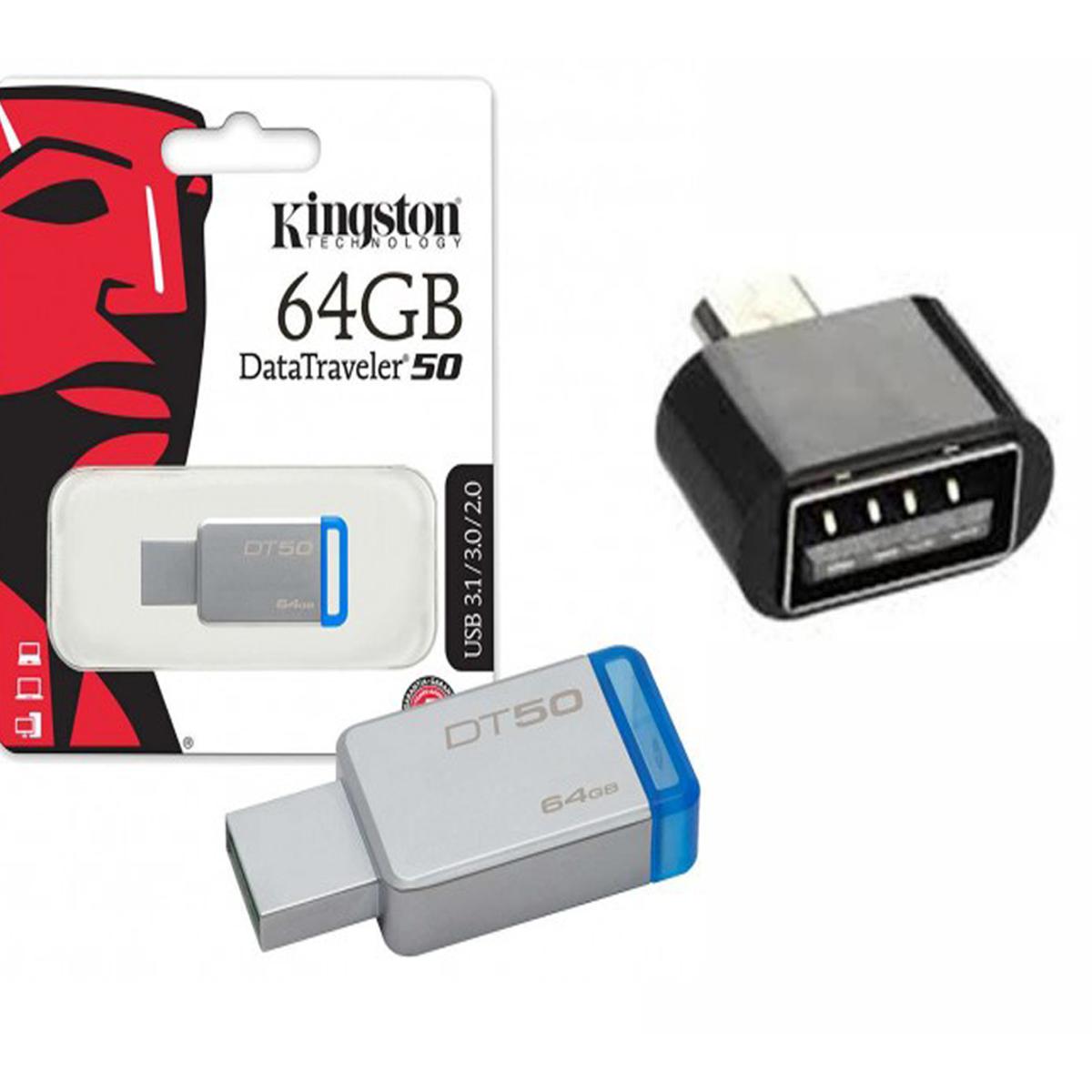64Gb Usb DT50 Flash Drives WITH FREE OTG (1 Year Warranty)