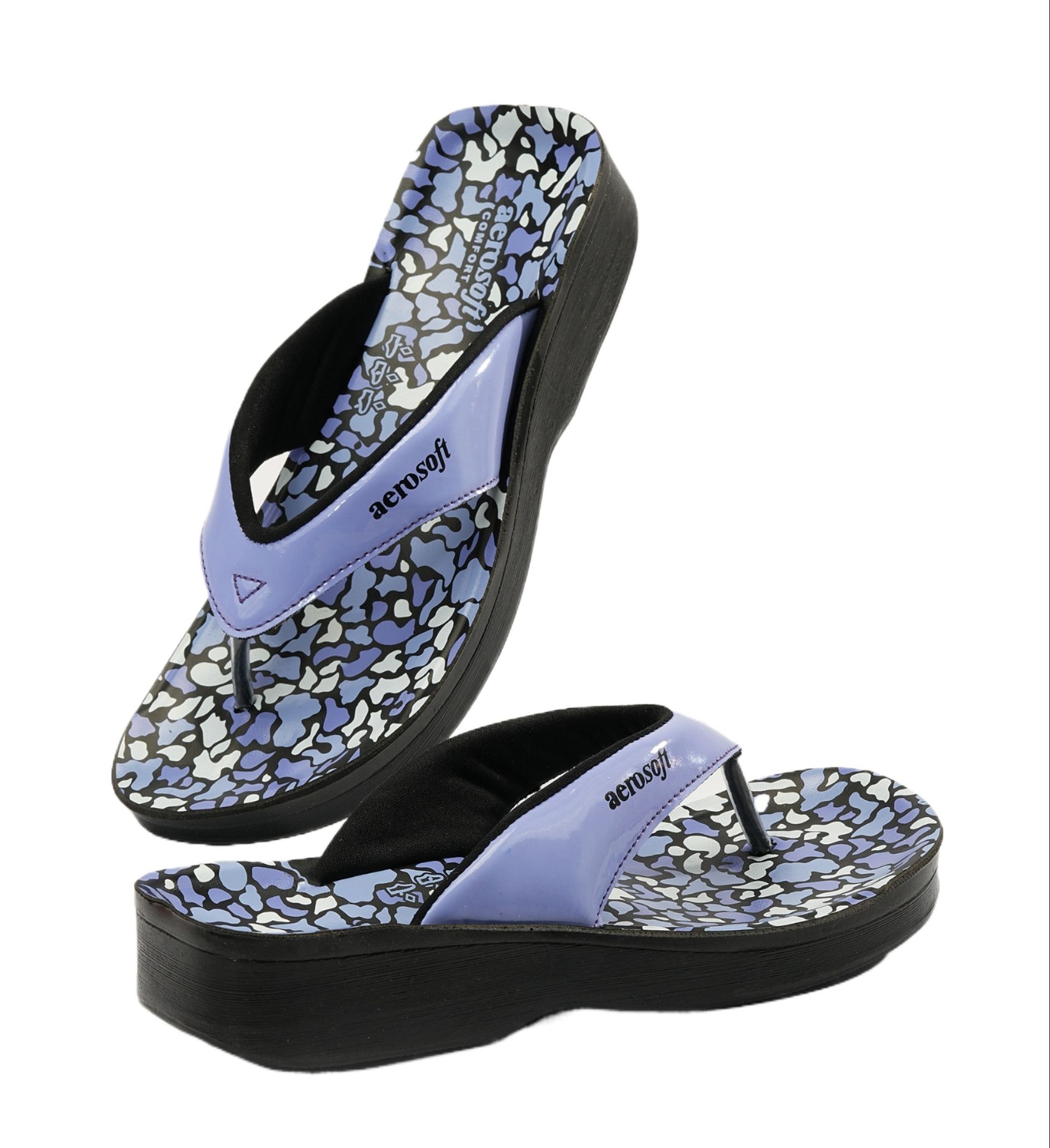 Aerosoft LA-08A4 Women's Violet Comfort Slippers - Soft Chappals for All-Day Ease